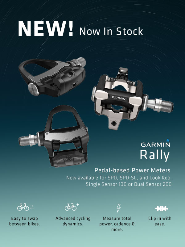 NEW Garmin Rally Pedal-based Power Meters now in stock