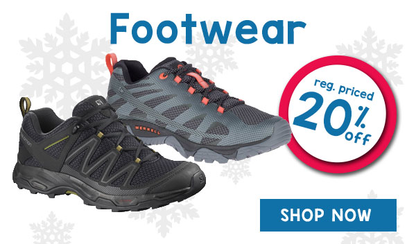 Regularly Priced footwear 20% off